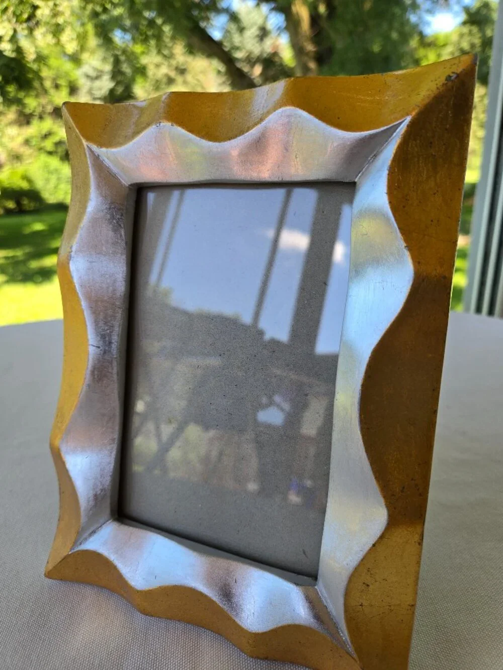 Vintage Terragrafics‎ 1994 Wavy Scalloped Gold Silver Frame